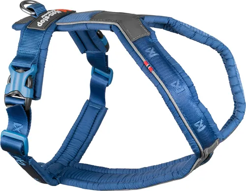 Non-stop dogwear Line Harness 5.0 - Ergonomisches Führ- und Alltagsgeschirr, Blau, Größe G 1 - Weiteres Autozubehör mit mehreren Befestigungspunkten für maximale Bewegungsfreiheit und Anti-Zug-Kontrolle. Ideal für Wandern und Alltagsaktivitäten, sorgt für Komfort und Sichtbarkeit bei jedem Abenteuer.