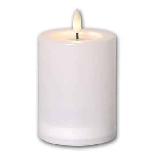 Solar LED Kerze „FLAMME SAUL“ – realistische 3D Flamme, warmweiß, mit Solarpanel & Dämmerungssensor, IP44, wetterfest, Outdoor Kerze für Garten, Balkon & Laterne, 12,5cm