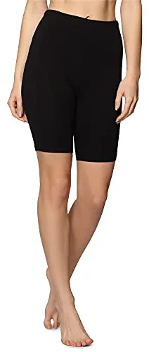 Bellivalini Damen Kurze Leggings aus Baumwolle BLV50-157 (Schwarz, S)