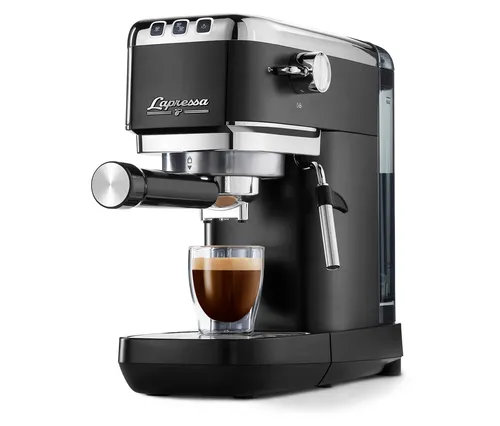 Tchibo Siebträgermaschine Lapressa - 15 bar Pumpendruck, perfekter Espresso und Milchspezialitäten mit Pre-Infusion Technologie, inklusive 250g Caff Molinari Espresso Perfetto gratis