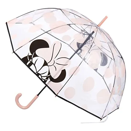 CERDÁ LIFE'S LITTLE MOMENTS Paraguas Transparente Mujer de Minnie Mouse-Licencia Oficial Disney, Mochila Unisex niños, Multicalor, Talla única