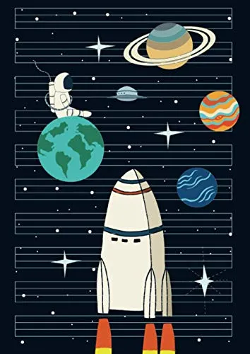 Schreibheft: Ein Schreibbuch XXL DIN A4 für schlaue und fleißige Astronauten. Hilfslinien für das Schreiben in der 1. und 2. Klasse.