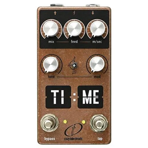 Crazy Tube Circuits TI:ME Delay Pedal - Zubehör für Gitarre & Bass mit einstellbarer Delay-Zeit von 130 bis 720 ms, vielseitige Klangregulation und Fußschalter für Tap-Tempo und Oszillation.
