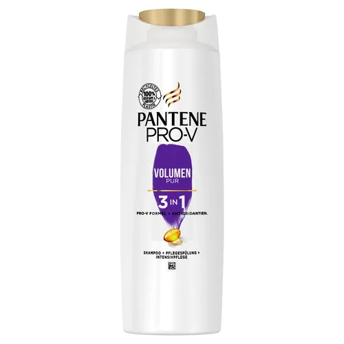 Pantene Pro-V 3in1 Volumen Pur Shampoo - 3-in-1 Shampoo für Volumen, Pflege und intensive Haarkur. Mit Pro-V Nährstoff-Komplex für sanfte Reinigung und optimale Pflege. Ideal für voluminöses, gesund aussehendes Haar.