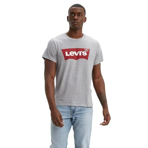 Levi's Herren Batwing Logo T-Shirt, Grey, XL - Stylisches T-Shirt aus hochwertiger Baumwolle mit ikonischem Batwing Logo, perfekt für lässige Looks.