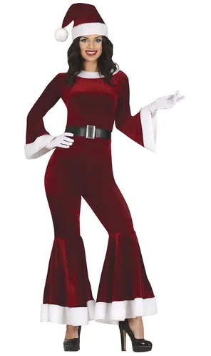 GUIRMA Kostüm Weihnachtsfrau für Damen – Rot - Feiern Sie stilvoll mit diesem eleganten Samt-Kostüm für Damen. Der taillierte Schnitt und die weit geschnittenen Ärmel sorgen für eine festliche Ausstrahlung. Inklusive traditioneller Weihnachtsmütze – perfekt für jede Feier!