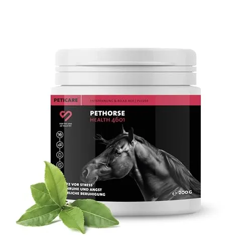 Peticare Relax-Mix Pulver für Pferde | Beruhigendes Ergänzungsfutter-Mittel | Natürliche Inhaltsstoffe, mit Baldrian & Ashwagandha | Stressabbau & Entspannung | petHorse Health 4601