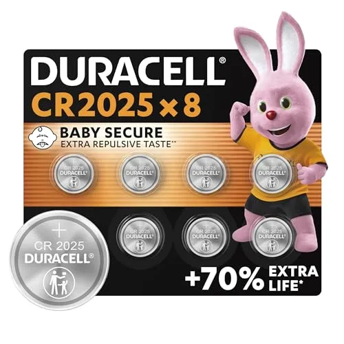 Duracell CR2025 Knopfzellen (8 Stück), CR 2025 Lithium-Knopfzelle 3 V