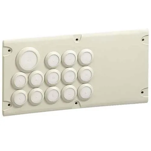 Legrand Flanschplatte Cabstop 036494 – Einführungsflansch - Robuste Flanschplatte aus Kunststoff für Kabelverschraubungen, ideale Lösung für professionelle Installationen, Maße: 147 mm x 147 mm.