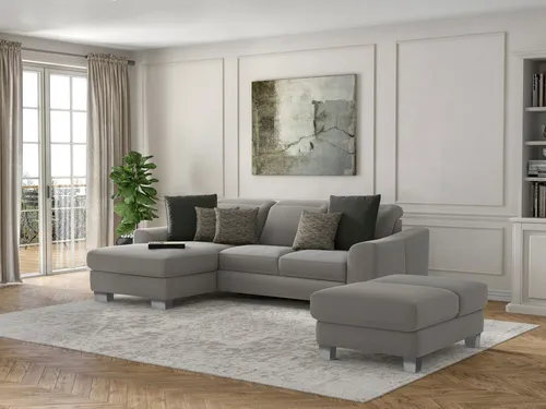 sit&more Ecksofa Dundee L-Form, mit Federkern und Edelstahlfüßen, wahlweise mit Kopfteilverstellung