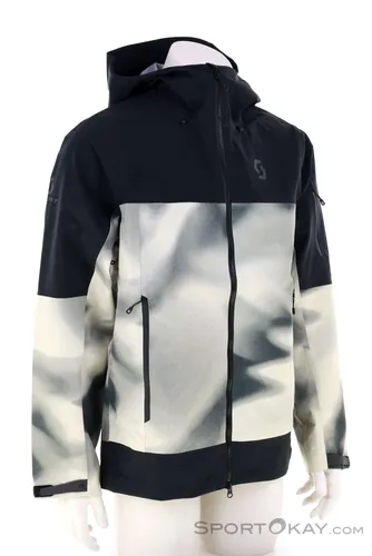 Scott Jacket M's Explorair 3L dust whiteprint - Hochwertige Herrenjacke für Wintersportler mit 15.000 mm Wassersäule. Die dreilagige DRYOsphere-Technologie bietet optimalen Schutz vor Wind und Wetter, ideal für Skifahren und Snowboarden.