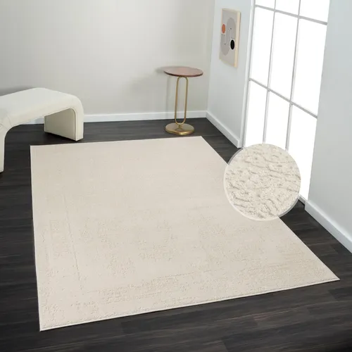 Teppich MY HOME "Hamsa" - Vintage-Look, beige (cream), 300x400cm - Teppiche mit elegantem Schrumpf-Carving-Effekt, ideal für ein ruhiges Ambiente in Diele oder Wohnbereich, auch für fußbodenbeheizte Räume geeignet.