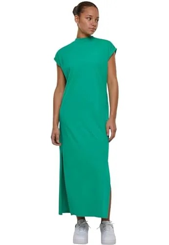 Urban Classics Damen Kleid Ladies Long Extended Shoulder Dress, langes Kleid für Frauen, Loose Fit, Größen XS-5XL - MODERNER SCHNITT: Das Ladies Long Extended Shoulder Dress überzeugt mit schlichtem Design und hohen Schlitzen für Bewegungsfreiheit. Hergestellt aus 100% Baumwolle, bietet es angenehmen Tragekomfort und lässt sich vielseitig kombinieren.