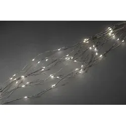 Konstsmide - LED Tropfenlametta 10 Stränge à 20 Dioden , 200 warm weiße Dioden, 12V Innentrafo, silberfarbener Draht; 6381-190