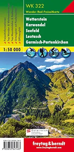 WK 322, Wetterstein - Karwendel - Seefeld - Leutasch - Garmisch Partenkirchen, Wanderkarte 1:50.000: Ortsverzeichnis. Kultur, Sehenswürdigkeiten, ... (freytag & berndt Wander-Rad-Freizeitkarten)