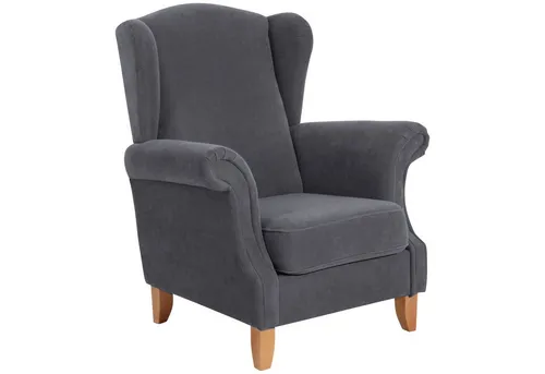 Max Winzer Verita Ohrenbackensessel - Sofas & Sessel: Eleganter Ohrenbackensessel in anthrazit aus hochwertigem Veloursstoff, bietet optimalen Komfort und stilvolles Design für Ihr Zuhause.