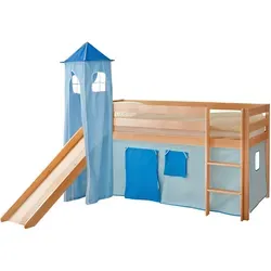 Spielbett "Kasper",aus Kiefer, hellblau/dunkelblau/kiefer