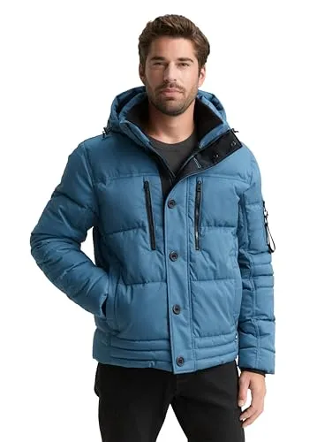 TOM TAILOR Allwetterjacke - Warm gefüttert & wetterbeständig - Funktionsjacken für Herren, ideal für kalte Tage – warm, praktisch mit abnehmbarer Kapuze und vielen Taschen. Nachhaltige Füllung aus recyceltem Polyester für Umweltbewusstsein.