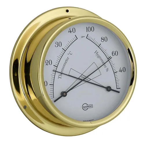 Barigo Thermometer Hygrometer Messing Regatta 120mm x 40mm 984ms