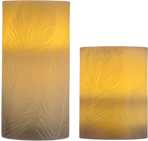 Pauleen 48117 Cosy Feather Candle - 2er Set LED Wachskerzen - LED Kerzen mit hübscher Feder-Gravur, ideal für stimmungsvolle Abende. 6H Timer-Funktion sorgt für automatisches Ausschalten und perfekte Beleuchtung ohne Aufwand.