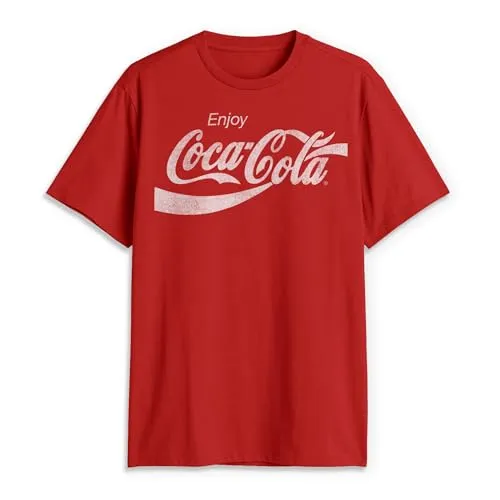 Coca-Cola Herren Eighties Coke Short Sleeve T-Shirt, Rot/Ausflug, einfarbig (Getaway Solids), Mittel