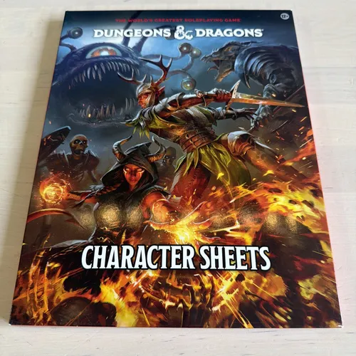 Character Sheets (Dungeons Dragons Player Accessories) 2024 - 50 doppelseitige Charakterbögen, perfekt für bessere Übersicht und einfaches Spielen, inklusive illustrierter Aufbewahrungslösung von Wizards of the Coast