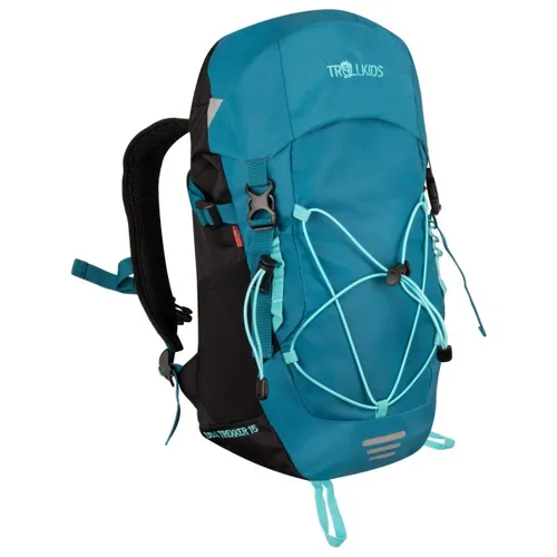 Trollkids Wanderrucksack "Fjell Trekker 15" in Blau – Ideal für kleine Abenteurer - Wasserabweisender Wanderrucksack für Kinder mit verstellbaren, gepolsterten Schultergurten. Perfekt für Tagesausflüge, mit praktischem Fold-Over-Verschluss und zusätzlichen Steckfächern.