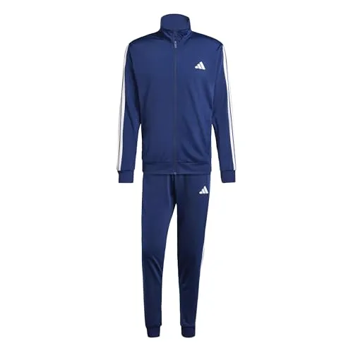 adidas Herren SPORTSWEAR BASIC 3 STRIPES TRICOT TRACKSUIT, Dark Blue, XXL Short