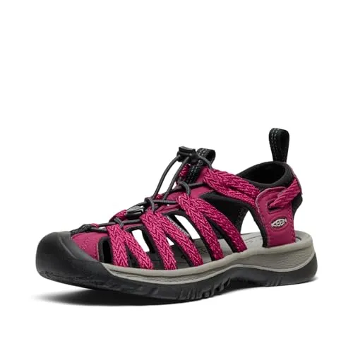 KEEN Damen Whisper Sandalen, Beaujolais Black, 41 EU - Wanderschuhe: Wasserabweisend und maschinenwaschbar, ideal für Abenteuer im Wasser und an Land mit sicherem Sitz durch Bungee-Capture-System.