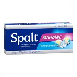 Spalt Migräne 20 ST - Weichkapseln gegen Kopfschmerzen - Praktische 20 ST Weichkapseln für die symptomatische Linderung akuter Kopfschmerzen. Ideal für den schnellen Einsatz bei Migräne und Spannungskopfschmerzen.