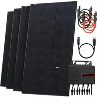 Solarway® Balkonkraftwerk 2000W - Komplettset mit bifazialen Solarmodulen - Solaranlage für nachhaltige Energiegewinnung, inklusive neuestem 2000W Wechselrichter und 4 x 500W bifazialen Solarmodulen für maximale Effizienz.