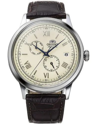Orient Classic Automatic Dress RA-AK0702Y Herrenuhr - Armbanduhren für Herren mit automatischem Uhrwerk, elegantes Design in Beige und Braun, Wasserdicht bis 30m, ideal für stilbewusste Träger.