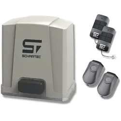 Schartec Jet 500 Serie 2 - Leistungsstarker Schiebetorantrieb - Sonstige Elektroinstallationsartikel mit 5000 N Zugkraft, ideal für Schiebetore bis 500 kg, inklusive sicherer Kraftabschaltung und praktischen Handsendern.