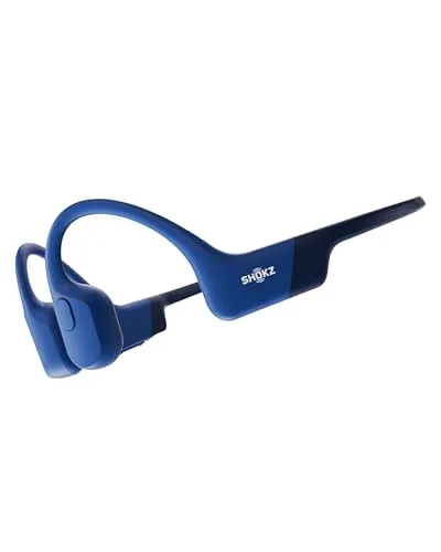 Shokz Openrun Sport Headphone, Blau - Kopfhörer mit Knochenschalltechnologie für Sicherheit und Komfort beim Sport. Leichtes Design, wasserdicht nach IP67 und bis zu 8 Stunden Akkulaufzeit.