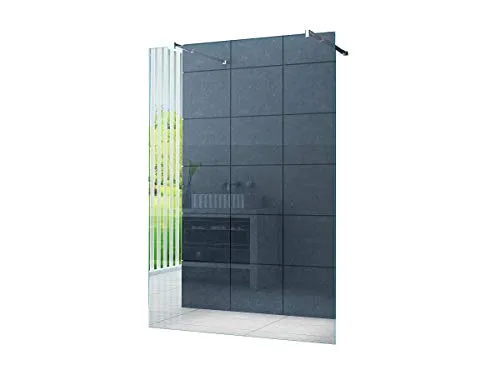 Freistehende Duschabtrennung Düsseldorf 120 x 200 cm Klarglas - Elegante Duschwand aus 10 mm Sicherheitsglas, ideal für moderne Badezimmer. Die verstellbare Stabilisierungsstange sorgt für eine sichere Montage. Perfekt für eine offene Dusche.