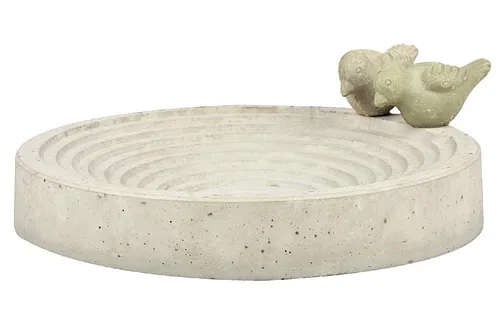 Esschert Design Vogeltränke aus Beton - Wildvogeltränken in stabiler Ausfertigung aus hochwertigem Beton, ideal für Ihren Garten mit dekorativen Vogelfiguren und einfacher Montage.