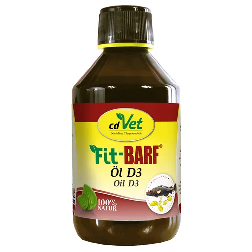 Fit-BARF Öl D3 250ml MHD Ware für Hunde & Katzen - 50% Rabatt! kaltgepresste Öle