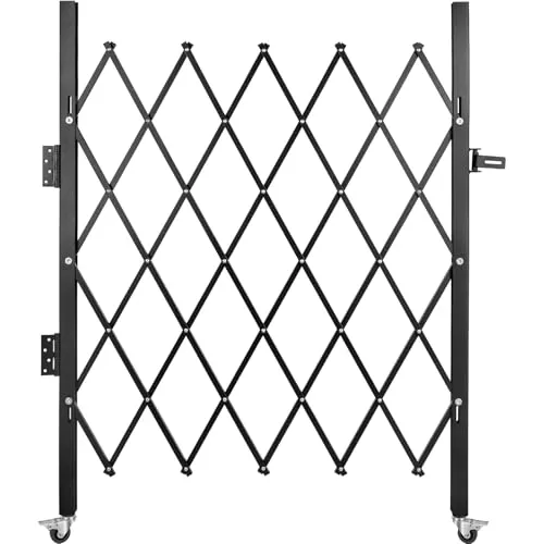VEVOR Einzel-Sicherheitstor – Flexibles Falttürtor aus Stahl - Drohnen: Robustes und erweiterbares Sicherheitstor aus hochbelastbarem Stahl mit 360° rollbaren Rollen für einfache Handhabung und sicheren Schutz.