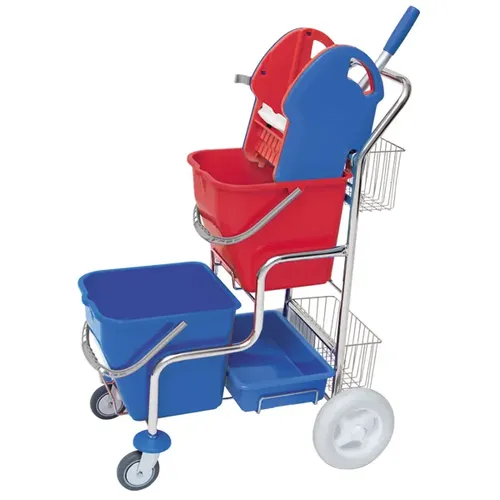 AquaSplast Gerätewagen Roll Mop 02,20 S - Reinigungswagen für professionelle Anwendungen, mit verchromtem Grundgestell und treppengängigen Rädern für optimale Mobilität.