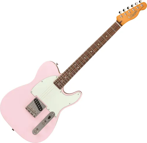 Squier Limited Edition Classic Vibe '60s Custom Esquire Shell Pink - Hochwertige E-Gitarre aus der Classic Vibe-Serie, ideal für stilvolle Auftritte. Mit erstklassigem Alnico Single-Coil-Tonabnehmer und einem eleganten Shell Pink-Finish.