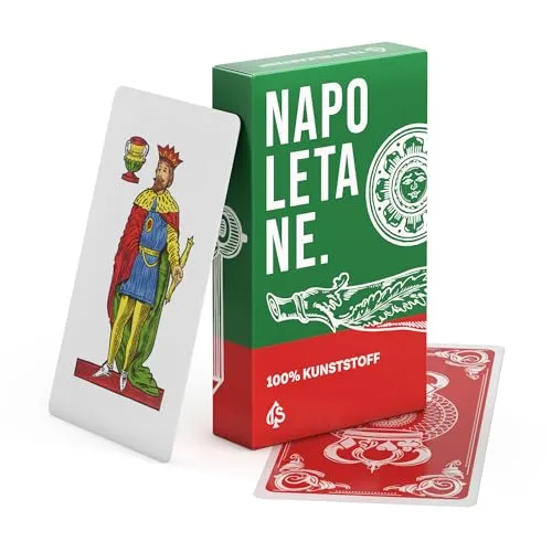 TS Spielkarten | Napoletane Spielkarten 100% Kunststoff | wasserfeste Scopa Karten mit napoletanischem Bild | italienisches Spiel | handgezeichnet | Neue Farbqualität!