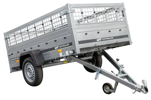 GARDEN TRAILER 230 KIPP Einachser Anhänger - Robuster Einachser Anhänger mit Laubgitteraufsatz und Stützrad, ideal für Garten- und Landschaftsarbeiten.