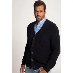 JP1880 Poloshirt Strickjacke V-Ausschnitt 5XL - Herren-Shirts, aus 100% Baumwolle, ideal für Komfort und Stil mit V-Ausschnitt und Brusttasche in elegantem nachtblau.