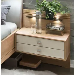 Wiemann Nachttisch Kiruna Glas Beige Champagner