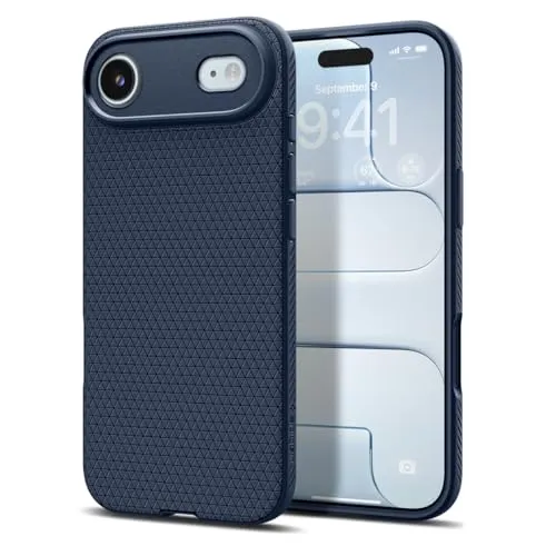 Spigen iPhone Air Hülle [rutschfest] [DURCHDACHTE Details] Liquid Air Case TPU mit Truss-Design, Militärgeprüfter Schutz, Sound Tunnel Technologie Handyhülle –Navy Blue
