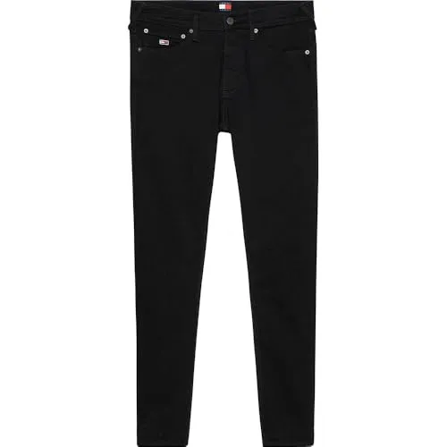 Tommy Jeans Herren Jeans Hose Austin Tapered Slim Fit, Schwarz (Denim Black) - Moderne Jeans im Tapered Slim Fit, ideal für lässige Outfits, mit hochwertigem Denim und praktischem Five-Pocket-Styling.