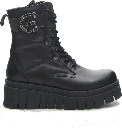 NERO GIARDINI I411920D Schwarz - Elegante Stiefeletten - Wanderschuhe mit hochwertigem Leder, rutschfester Sohle und individuellem Tragekomfort durch dekorative Schnürung und seitlichen Reißverschluss.