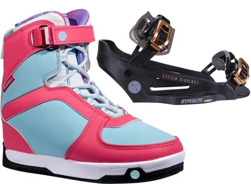 HYPERLITE SYSTEM LOWBACK 2026 inkl. ARIES Boots - 36,5 - Die HYPERLITE SYSTEM LOWBACK 2026 Bindung mit ARIES Boots bietet optimale Bewegungsfreiheit und Kontrolle beim Wakeboarden. Hydrophobe Materialien sorgen für trockene Füße während des Fahrens. Ideal für Cable- und Boot-Rider!
