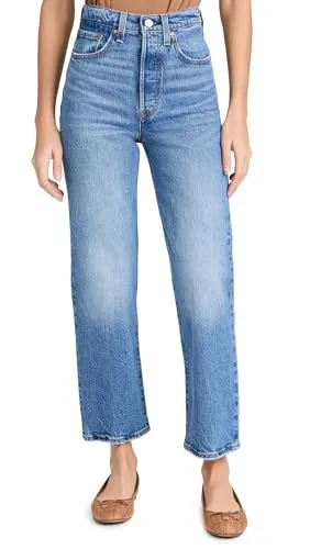 Levi's Damen Ribcage Straight Ankle Jeans, Dance Around, 34W / 29L - Jeans mit hoher Leibhöhe, die Taille und Hüften formt. Klassisches, gerades Bein für einen vielseitigen Look. Ein Must-have für stilbewusste Frauen!