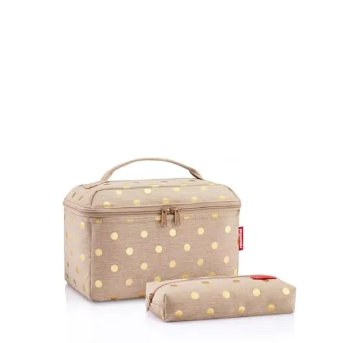 REISENTHEL Beautycase Set - 2tlg. beige, aus recyceltem PET mit metallic dots, ideal für stilvolle Reisen und Aufbewahrung